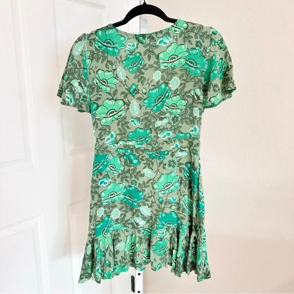 Spell & The Gypsy Collective Winona Mini Dress Size Small Green Floral - Picture 4 of 10